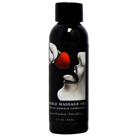 Succulent Strawberry Edible Massage Oil, 2 oz, Earthly Body