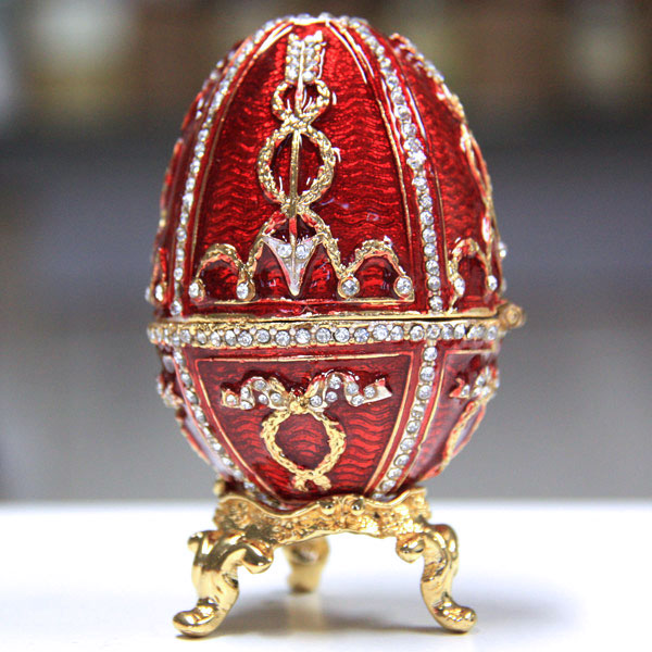 Egg Gilt Jewelry Gift Box with Fine Crystals