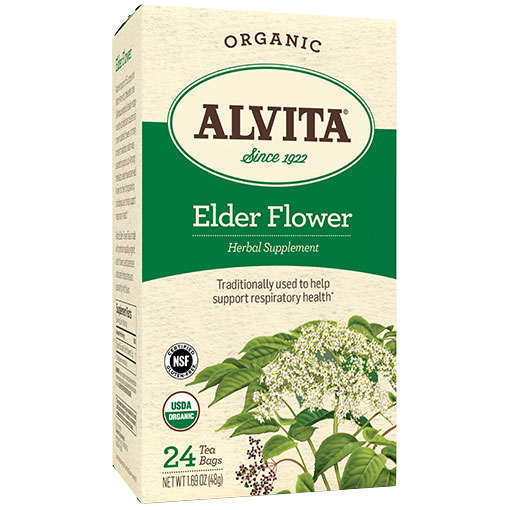 Elder Flower Tea Organic, 24 Tea Bags, Alvita Tea