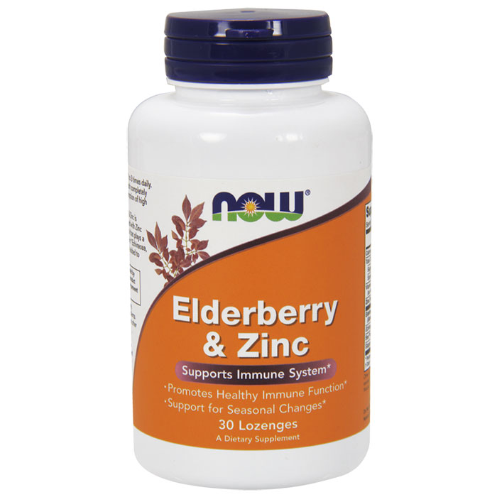 Elderberry & Zinc Lozenge, Healthy Immune System Support, 30 Lozenges, NOW Foods
