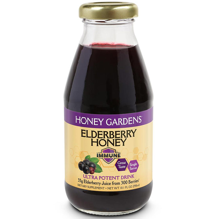 Elderberry Honey Immune Drink Liquid, 10 oz, Honey Gardens