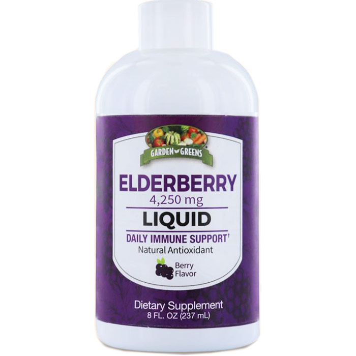 Elderberry Liquid with Zinc & Vitamin C, 8 oz, Garden Greens