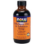 NOW Foods Elderberry, Zinc & Echinacea Syrup 4 oz, NOW Foods