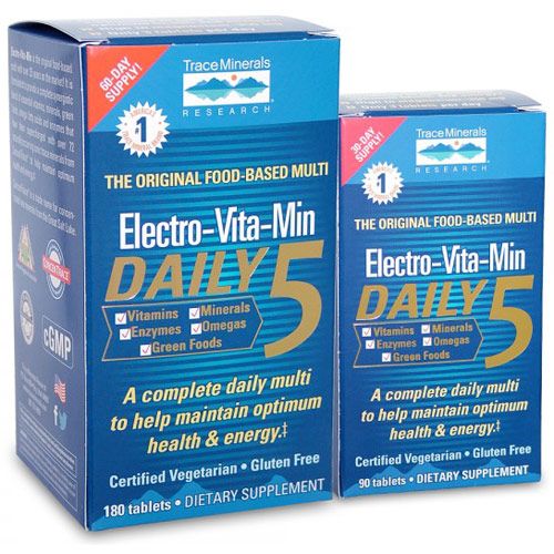 Trace Minerals Research Electro-Vita-Min (Daily Energy Supplement), 180 Tablets, Trace Minerals Research