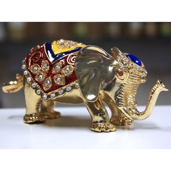 Elephant Gilt Jewelry Gift Box with Fine Crystals