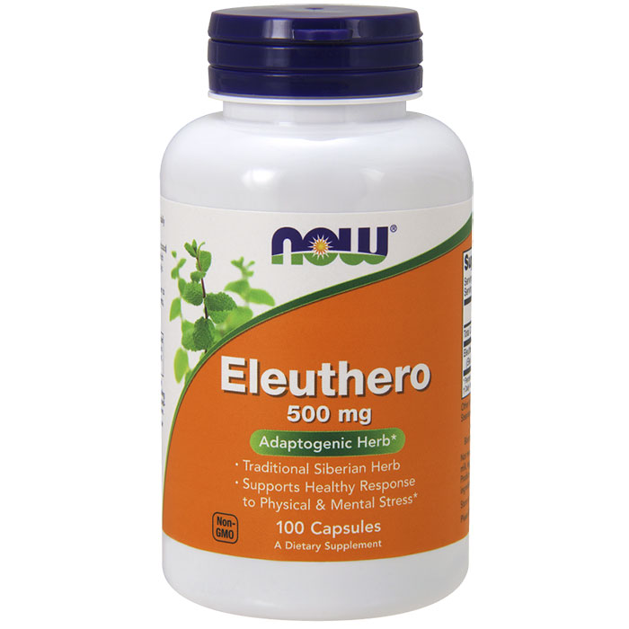 Eleuthero 500 mg, 100 Capsules, NOW Foods