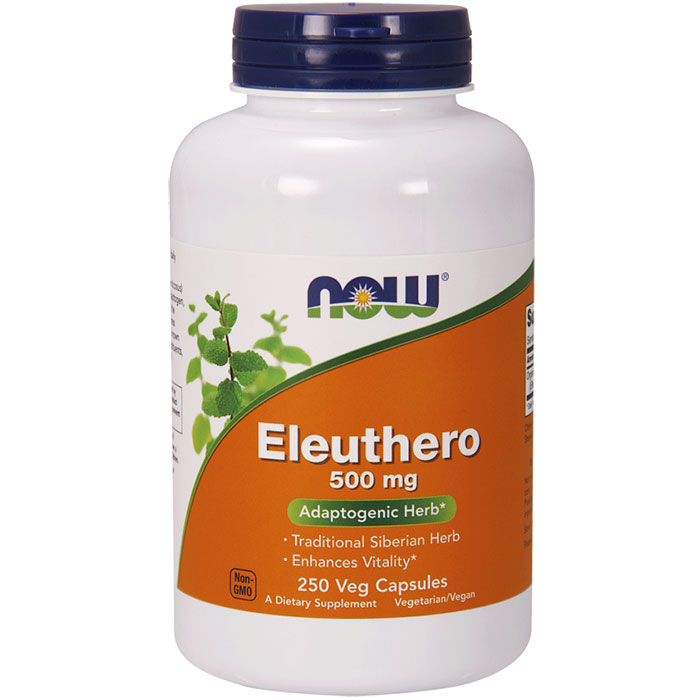 NOW Foods Eleuthero (Siberian Ginseng) 500mg 250 Caps, NOW Foods