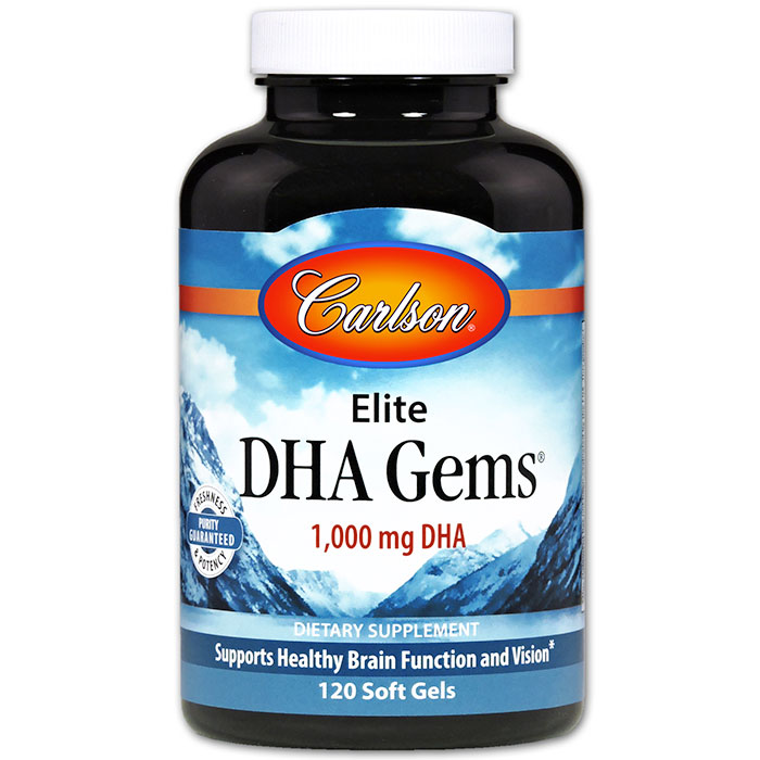 Elite DHA Gems 1000 mg, 120 Soft Gels, Carlson Labs