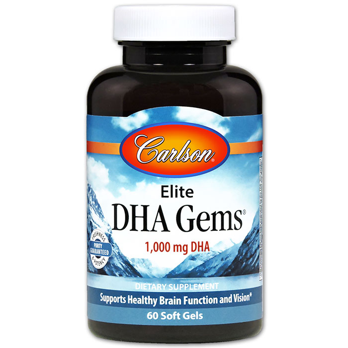 Elite DHA Gems 1000 mg, 60 Soft Gels, Carlson Labs