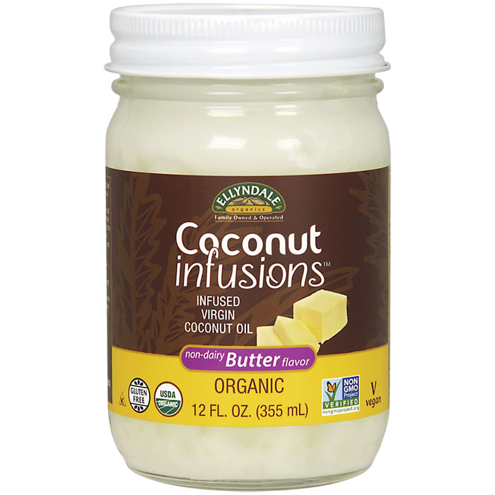 Ellyndale Organic Coconut Infusions - Butter, 12 oz x 6 Bottles, NOW Foods