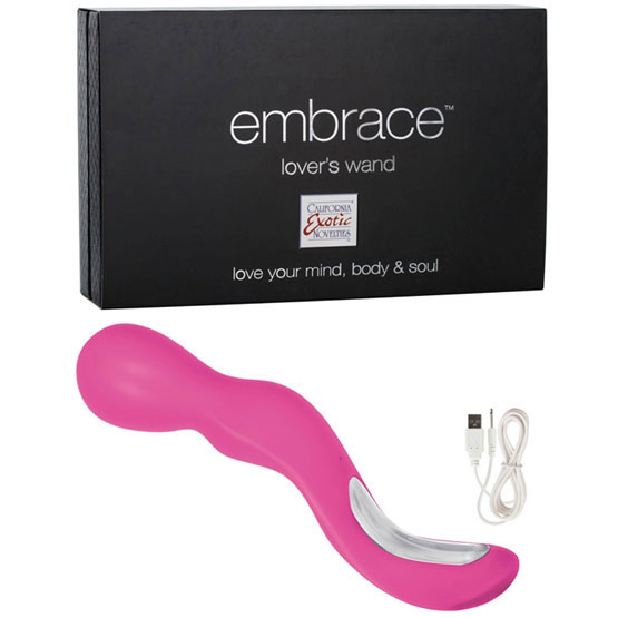 Embrace Lovers Wand Massager Vibrator - Pink, California Exotic Novelties