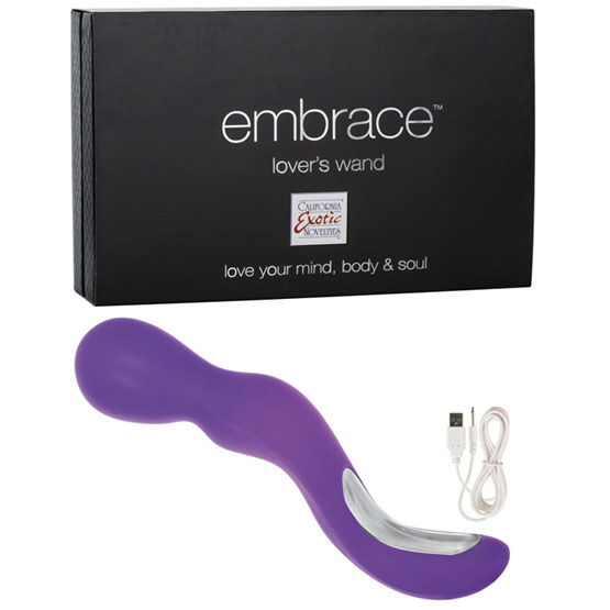 Embrace Lovers Wand Massager Vibrator - Purple, California Exotic Novelties