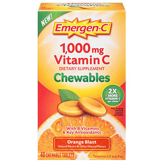 Emergen-C Chewables - Orange Blast, 40 Chewable Tablets, Alacer