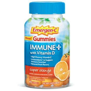Emergen-C Gummies Immune Plus with Vitamin D - Super Orange, 45 Gummies