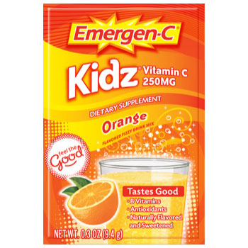 Alacer/Emergen C Emergen-C Kidz Orange (Multi-Vitamin Drink Mix for Kids), 30 Packets, Alacer Emer'gen-C