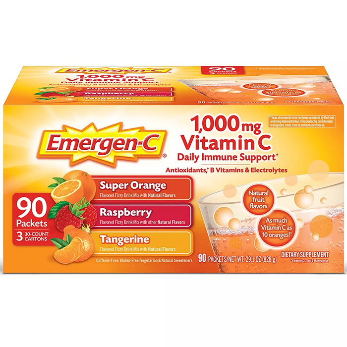 Emergen C Fizzy Drink Mix Variety Flavor Pack, Value Size, 90 Packets