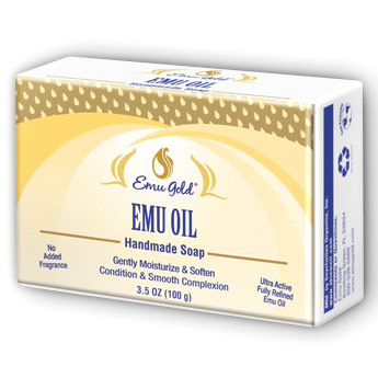 Emu Oil Handmade Bar Soap, Fragrance Free, 3.5 oz, Emu Gold