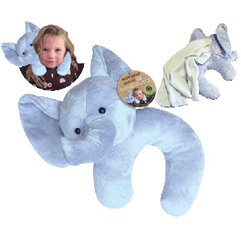 Health Science Labs Endangered Species Travel Buddy Elephant Plush Neck Pillow & Blanket, 1 pc, Health Science Labs