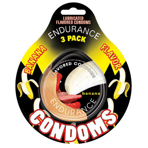 Hott Products Endurance Condoms - Banana Flavored, 3 Pack Discs, Hott Products