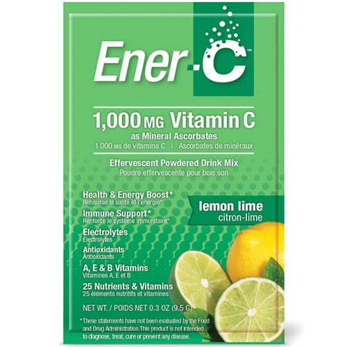 Ener-C Vitamin C Effervescent Powdered Drink Mix, Lemon Lime, 30 Packets