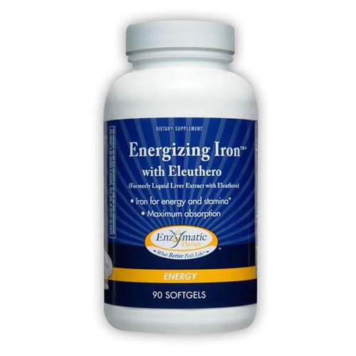 Energizing Iron with Eleuthero, 90 Softgels, Enzymatic Therapy