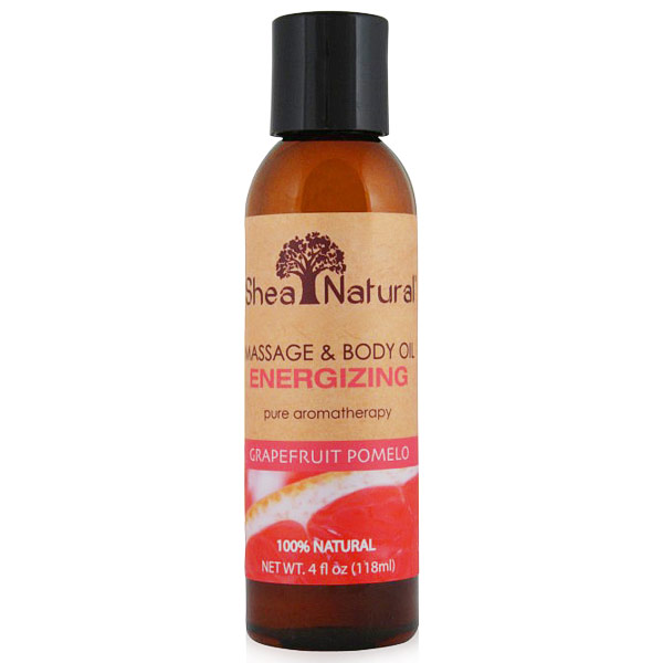Energizing Massage & Body Oil, Grapefruit Pomelo, 4 oz, Shea Natural