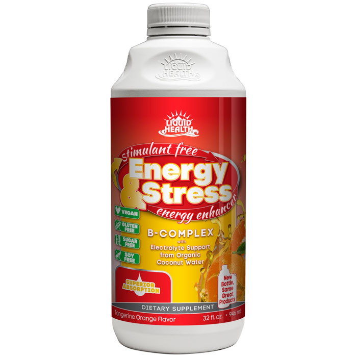 Energy & Stress Liquid Supplement, 32 oz, Liquid Health