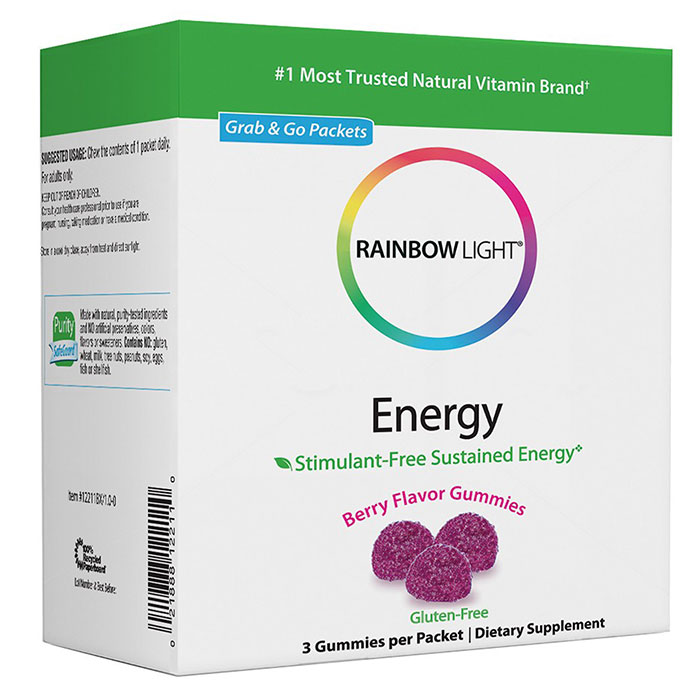 Energy Gummy Berry Flavor, Stimulant-Free Sustained Energy, 45 Gummies, Rainbow Light