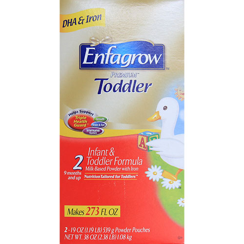 Enfagrow Premium Toddler Formula Milk-Based Powder with Iron, 38 oz