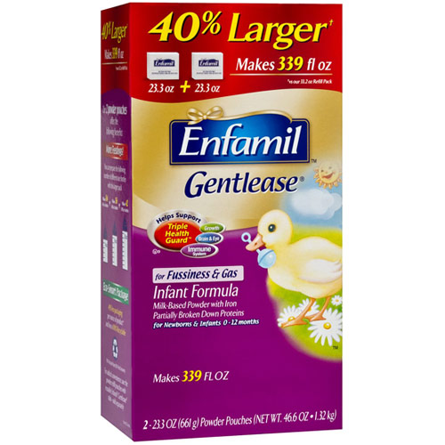 Enfamil Gentlease Infant Formula Milk-Based Powder with Iron, 46.6 oz