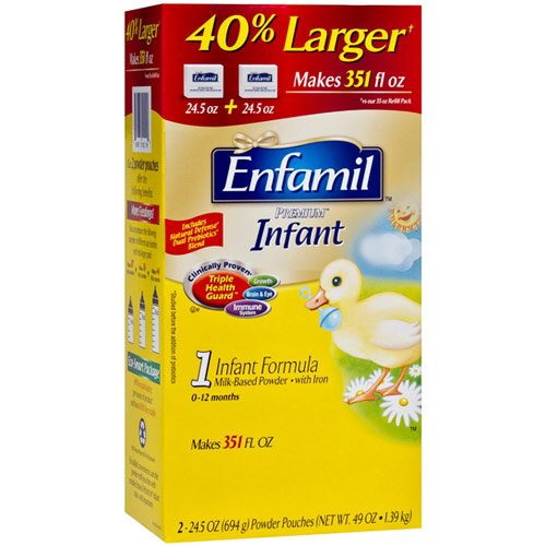 Enfamil Premium Infant Formula Milk-Based Powder with Iron, 49 oz