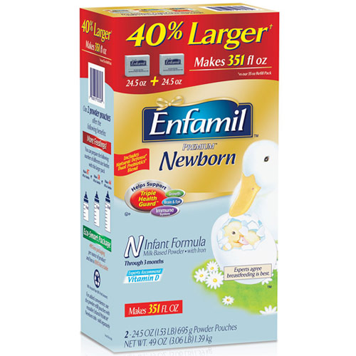 Enfamil Premium Newborn Formula Milk-Based Powder with Iron, 49 oz