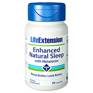 Enhanced Natural Sleep with Melatonin, 30 Capsules, Life Extension