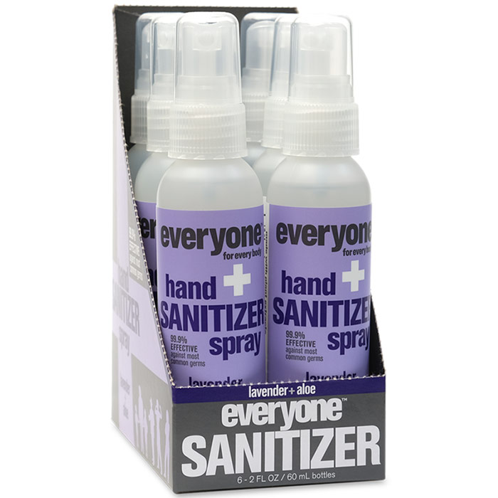 EO Products, Everyone Hand Sanitizer Spray, Lavender + Aloe, 2 oz x 6 Pack