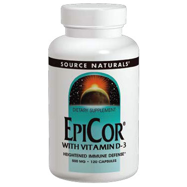 EpiCor with Vitamin D-3 (Heightened Immune Defense) 120 Capsules, Source Naturals