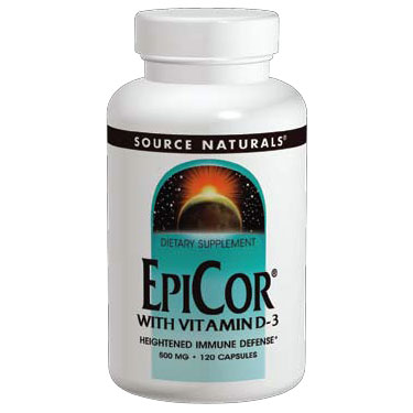EpiCor with Vitamin D-3, 30 Capsules, Source Naturals