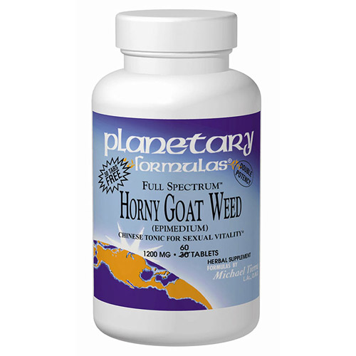 Horny Goat Weed (Epimedium) 600mg Full Spectrum 45 tabs, Planetary Herbals