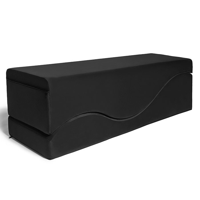 Equus Wave Convertible Lounge & Bedside Bench - Microvelvet Black, Liberator Bedroom Adventure Gear