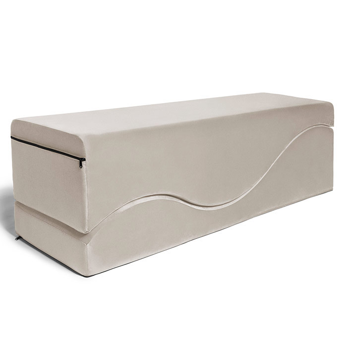 Equus Wave Convertible Lounge & Bedside Bench - Microvelvet Buckwheat, Liberator Bedroom Adventure Gear