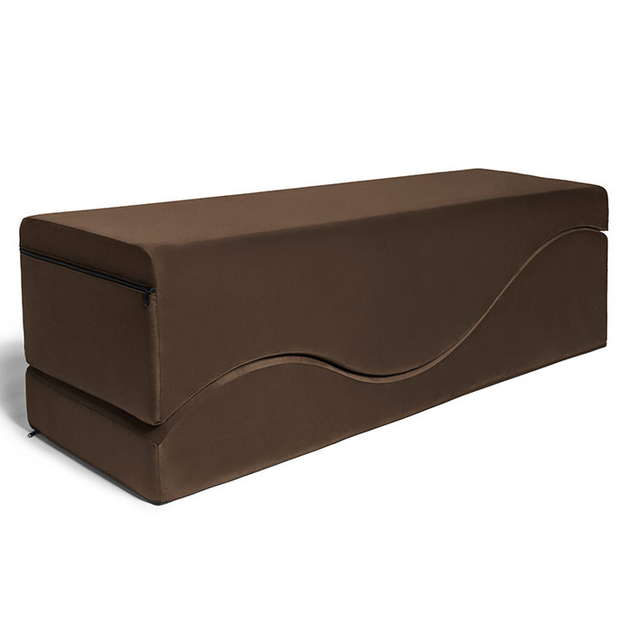 Equus Wave Convertible Lounge & Bedside Bench - Microvelvet Espresso, Liberator Bedroom Adventure Gear