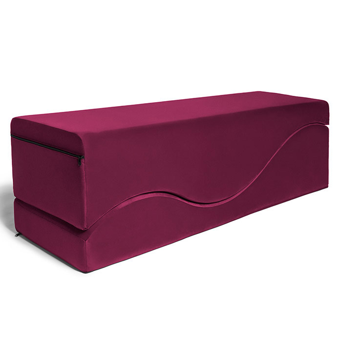 Equus Wave Convertible Lounge & Bedside Bench - Microvelvet Merlot, Liberator Bedroom Adventure Gear