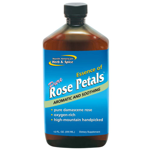 North American Herb & Spice Essence of Pure Rose Petals, 12 oz, North American Herb & Spice