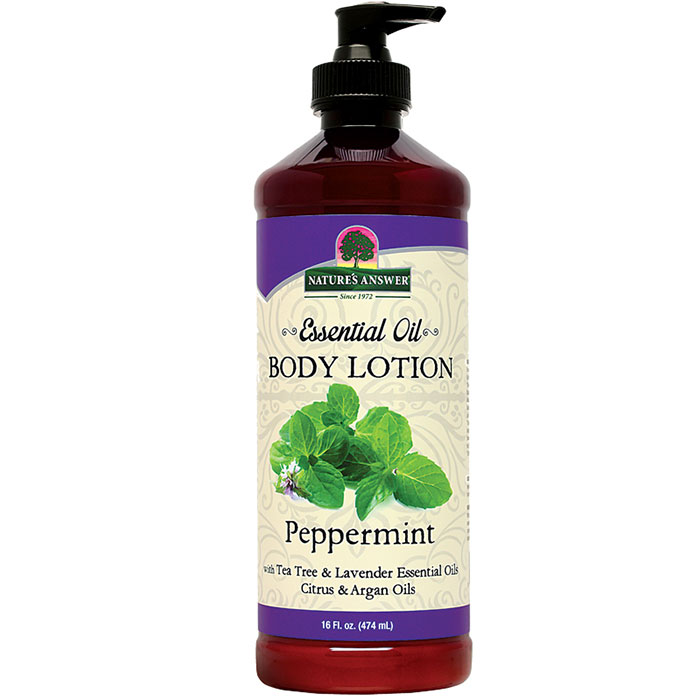 Essential Oil Body Lotion - Peppermint, 16 oz, Natures Answer