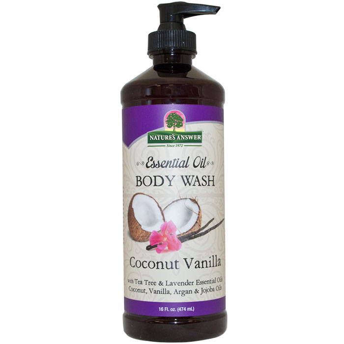 Essential Oil Body Wash - Coconut Vanilla, 16 oz, Natures Answer