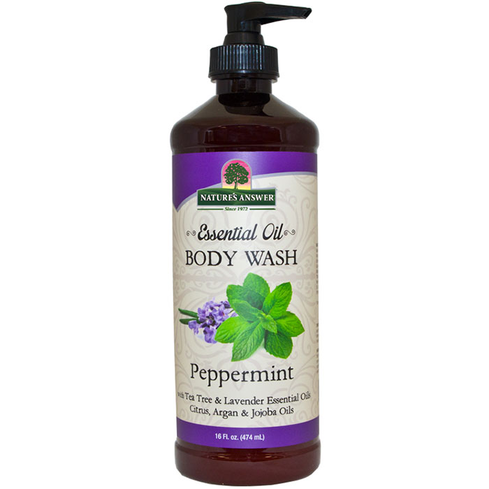 Essential Oil Body Wash - Peppermint, 16 oz, Natures Answer