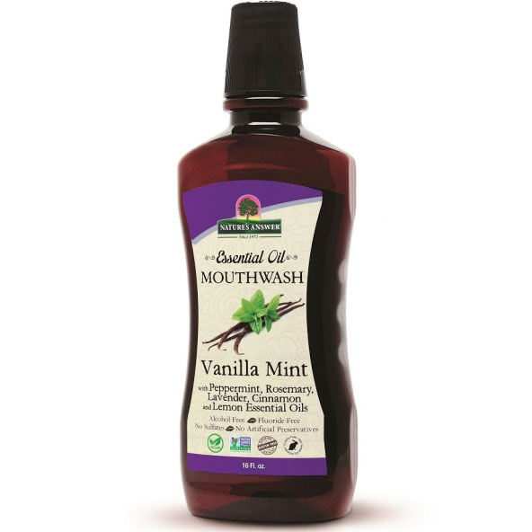 Essential Oil Mouthwash - Vanilla Mint, 16 oz, Natures Answer