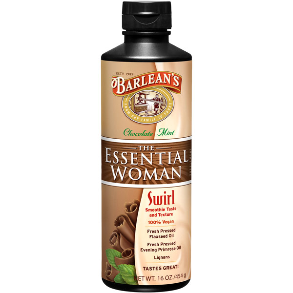 The Essential Woman Swirl Liquid, Chocolate Mint (Omega 3/6/9), 16 oz, Barleans Organic Oils