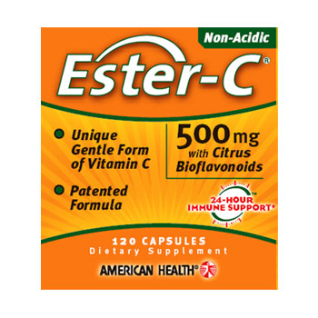American Health Ester-C 500 mg with Citrus Bioflavonoids, 120 Capsules, American Health