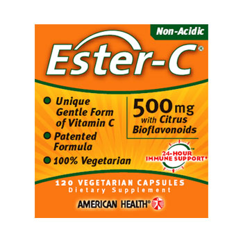 American Health Ester-C 500 mg with Citrus Bioflavonoids, 120 Vegicaps, American Health