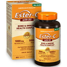 Ester-C with Vitamin D3, 1000 mg + 5000 IU, 60 Tablets, American Health